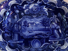 Load image into Gallery viewer, Historical Staffordshire Blue Platter States Pattern 14 3/8” Ca. 1825