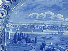 Load image into Gallery viewer, Historical Staffordshire Blue Platter New York From Weehawken