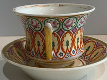 Load image into Gallery viewer, 19th Century Hand Painted Porcelain Cup and Saucers General Lafayette