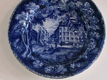 Load image into Gallery viewer, Historical Staffordshire Blue Copy Hand Painted Cup Plate Mitchell and Freemans Cybis 1950’s