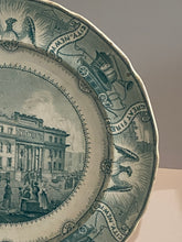 Load image into Gallery viewer, Historical Staffordshire New York City Fire Plate Ruins Merchants Exchange Ca. 1835