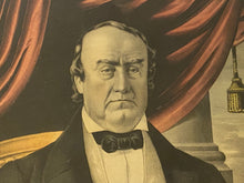 Load image into Gallery viewer, Original N. Currier Print Lewis Cass Democratic Candidate for Twelfth President of the United States