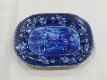Load image into Gallery viewer, Historical Staffordshire Blue Platter Esplanade Castle Gardens New York
