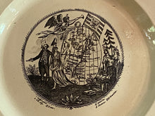 Load image into Gallery viewer, Staffordshire Creamware Liverpool Plate Map Of The East Coast Ca. 1800 Franklin