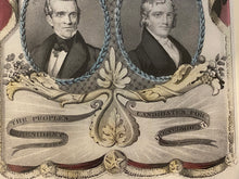 Load image into Gallery viewer, Original N. Currier Print Grand National Democratic Banner Polk and Dallas