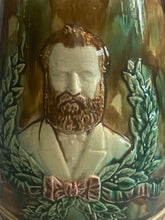 Load image into Gallery viewer, Majolica Pitcher With William McKinley and James Garfield