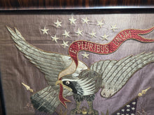 Load image into Gallery viewer, Antique Japanese Silk Embroidery Americana Patriotic Eagle Flag Marine Corp 1900
