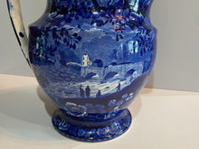 Load image into Gallery viewer, Historical Staffordshire Blue Wash Pitcher View of The Erie Canal
