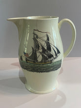 Load image into Gallery viewer, Staffordshire Creamware Liverpool Pitcher Polychrome American Ship Liberty and Independence Washington Poem