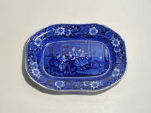 Load image into Gallery viewer, Historical Staffordshire Blue Small Platter Rabbit on the Wall Wilkie Series 1825