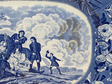Load image into Gallery viewer, Historical Staffordshire Blue Transfer Platter Death Of General Wolfe Quebec