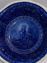 Load image into Gallery viewer, Historical Staffordshire Blue Wash Bowl Arms Of Maryland Ca. 1825 Transfer