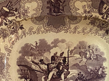 Load image into Gallery viewer, Historical Staffordshire Mulberry Transfer Texian Campaign Small Platter