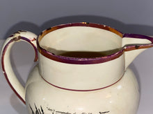 Load image into Gallery viewer, Staffordshire War of 1812 Pitcher with Commodore Bainbridge and Lawrence Ca. 1815