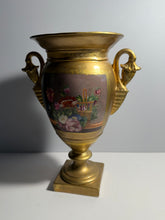 Load image into Gallery viewer, 19th Century Porcelain Vase Urn Hand Painted Benjamin Franklin Portrait Florals