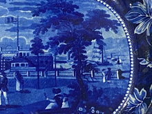 Load image into Gallery viewer, Historical Staffordshire Blue Platter Esplanade Castle Gardens New York