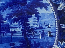 Load image into Gallery viewer, Historical Staffordshire Blue Platter Esplanade Castle Gardens New York