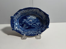 Load image into Gallery viewer, Staffordshire Blue Transfer Quadrupeds Relish Dish Rabbit and Weasel Ca. 1825