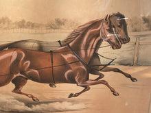 Load image into Gallery viewer, N. Currier & Ives Print Large Daniel D. Tompkins And Blanc Negre Trotter Horse
