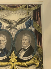 Load image into Gallery viewer, Original Currier and Ives type Print by James Baillie Grand, National, Whig Banner Zachary Taylor Millard Fillmore