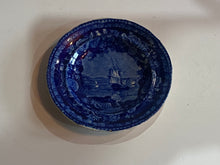 Load image into Gallery viewer, Historical Staffordshire Blue Toddy Plate Cup Plate Ship Cadmus Ca. 1825