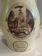 Load image into Gallery viewer, Staffordshire Creamware Liverpool Pitcher Polychrome Ship Belvedere Washington In Glory