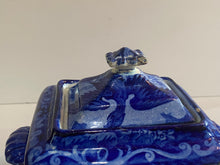 Load image into Gallery viewer, Historical Staffordshire Blue Sugar Bowl Boston Harbor Pattern Eagle