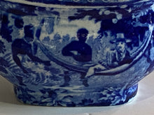 Load image into Gallery viewer, Historical Staffordshire Blue Childs Size Sugar Bowl Slavery Interest Ca. 1825 Rare