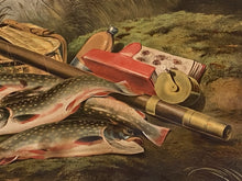 Load image into Gallery viewer, Original Currier & Ives Print Large Folio American Speckled Brook Trout Tait