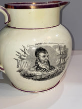 Load image into Gallery viewer, Staffordshire War of 1812 Pitcher Perry and Jones Large Size