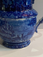 Load image into Gallery viewer, Historical Staffordshire Blue Large Pitcher American Navel Heros