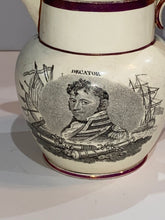 Load image into Gallery viewer, Historical Staffordshire War Of 1812 Pitcher Decator And Lawrence Ca. 1815