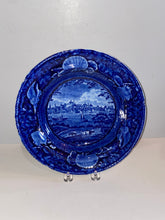 Load image into Gallery viewer, Historical Staffordshire Blue Soup Plate City of Albany State of New York Ca. 1825
