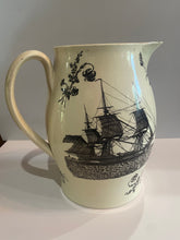 Load image into Gallery viewer, Staffordshire Creamware Liverpool Pitcher Huge Washington U.S. Ship Ca. 1800