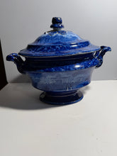Load image into Gallery viewer, Historical Staffordshire Blue Soup Tureen Capital At Harrisburg Pa 1825