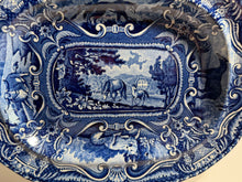 Load image into Gallery viewer, Staffordshire Blue Transfer Small Quadrupeds Platter Horses