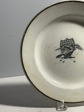Load image into Gallery viewer, Staffordshire Pearlware Black Transfer Eagle Shield Plate Ca. 1830’s