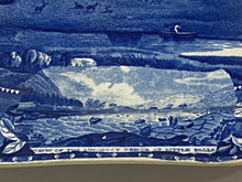 Load image into Gallery viewer, Historical Staffordshire Blue Platter Oatlands Surrey 4 Medallion Erie Canal