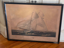 Load image into Gallery viewer, Original Currier & Ives Large Folio Print The Yacht Mohawk Of New York