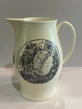 Load image into Gallery viewer, Staffordshire Creamware Liverpool Pitcher Map of East Coast Eagle Shield Washington Poem