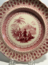 Load image into Gallery viewer, Historical Staffordshire Pink Transfer Plate Penns Treaty And Indians 1835