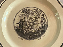 Load image into Gallery viewer, Staffordshire Creamware Liverpool Plate Map Of The East Coast Ca. 1800 Franklin