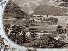 Load image into Gallery viewer, Historical Staffordshire Brown Transfer Platter From Fishkill Hudson River 1835