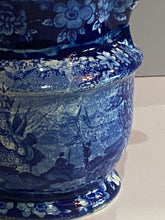Load image into Gallery viewer, Historical Staffordshire Blue Small Pitcher Navel Hero’s Pattern Rare Form 1825