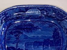 Load image into Gallery viewer, Historical Staffordshire Blue Small Platter Catskill Mountains Hudson River Ca. 1825