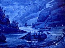 Load image into Gallery viewer, Historical Staffordshire Blue Small Platter Highlands Hudson River Chancellor of Livingston Boat 1825