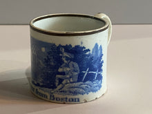 Load image into Gallery viewer, Historical Staffordshire Childrens Mug Present From Boston Blue Transfer