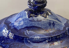 Load image into Gallery viewer, Historical Staffordshire Blue Large Soup Tureen Dix Cove On The Gold Coast 1825