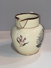 Load image into Gallery viewer, Staffordshire War of 1812 Pitcher Commodore Bainbridge and Major Genl. Brown Ca. 1815