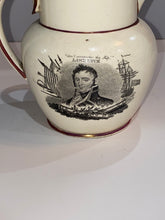 Load image into Gallery viewer, Historical Staffordshire War Of 1812 Pitcher Decator And Lawrence Ca. 1815
